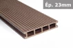 TraDECK - Lames terrasse composite 50% bois 50% PVC Brun Clair 2200x150x23mm
