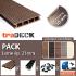 Pack 50m² TraDECK bois composite 50% bois 50% PVC lames 2200x150x23mm + Solivage + Accessoires